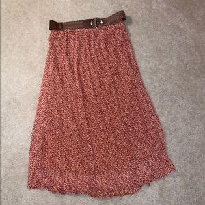 Dress Barn Patterned Maxi Skirt With Belt